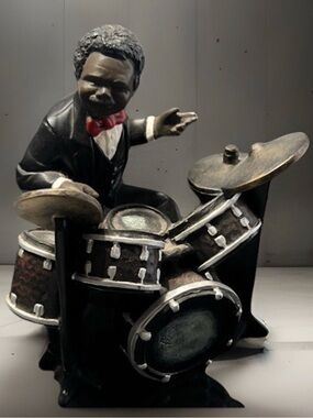 African American All That Jazz Drummer Musician Figurine